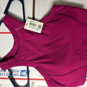 Lululemon - Ribbed Nulu High-Neck Yoga Bra: Magenta Pink